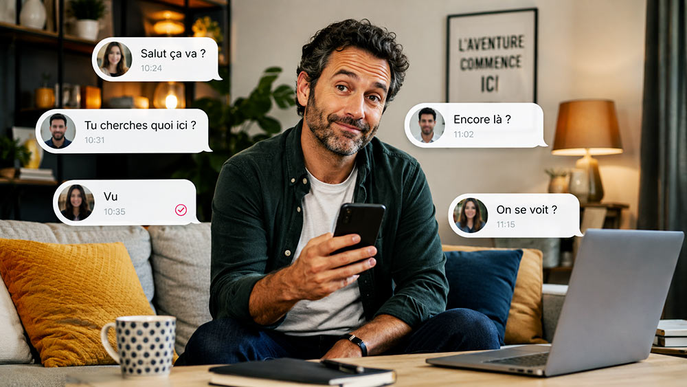 Discussion compliquée sur un site de rencontre avec messages sans réponse